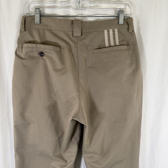 ADIDAS Pants Men's 30x27 Beige Climalite Flat Front Golf Work Lightweight - Picture 9 of 10